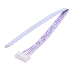 Conector JST XH 2,54 mm macho 6 pinos com fio 1007 26 AWG 10 cm (vermelho/branco)