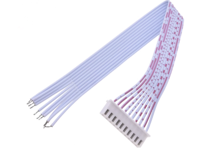 Conector macho XH 2,54 mm 10 pinos com cabo 10 cm (26 AWG 1007) fios vermelho e branco - Imagem 1