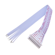 Conector macho XH 2,54 mm 10 pinos com cabo 10 cm (26 AWG 1007) fios vermelho e branco