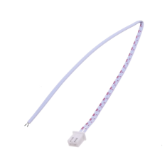 Conector macho XH 2,54 mm 2 pinos com fios 1007 26AWG vermelho e branco 20 cm