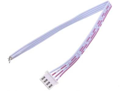 Conector macho XH 2,54 mm 4 pinos com fios vermelho e branco 1007 26 AWG 20 cm - Imagem 1