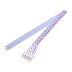 Conector JST XH 2,54 mm 5 pinos macho com cabo 1007 26 AWG vermelho/branco 20 cm