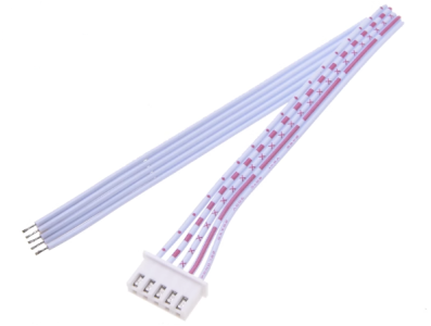 Conector JST XH 2,54 mm 5 pinos macho com cabo 1007 26 AWG vermelho/branco 20 cm - Imagem 1