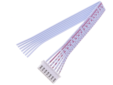 Conector macho XH 2,54 mm 7 pinos com cabo 1007 26 AWG 20 cm, fios vermelho e branco - Imagem 1