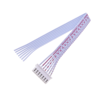 Conector macho XH 2,54 mm 7 pinos com cabo 1007 26 AWG 20 cm, fios vermelho e branco