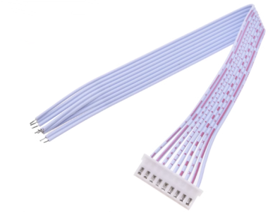 Conector macho XH 2,54 mm 9 pinos, fileira &uacute;nica, fios 1007 26AWG 20 cm vermelho/branco - Imagem 1