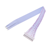 Conector macho JST XH 2,54 mm 9 pinos de extremidade &uacute;nica com fios vermelho e branco 1007 26AWG 30 cm