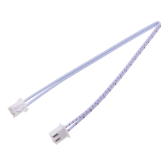 Conector macho XH 2,54 mm 2 pinos dupla cabe&ccedil;a mesma dire&ccedil;&atilde;o com fios vermelho e branco 1007 26 AWG 10 cm