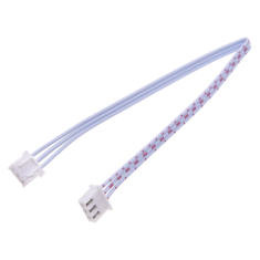 Conector macho XH 2,54 mm 3 pinos dupla cabe&ccedil;a mesma dire&ccedil;&atilde;o, fios vermelho e branco 1007 26AWG 10 cm