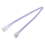 Conector macho XH 2,54 mm 3 pinos dupla cabe&ccedil;a mesma dire&ccedil;&atilde;o, fios vermelho e branco 1007 26AWG 10 cm