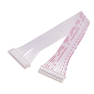 Conector macho XH 2,54 mm 11 pinos, dupla extremidade mesmo sentido, fios 1007 26 AWG vermelho e branco, 20 cm