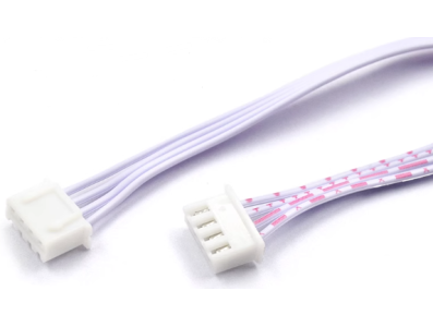 Conector macho JST XH 2,54 mm 4 pinos duplo, mesma dire&ccedil;&atilde;o, fios vermelho e branco 1007 26 AWG 30 cm - Imagem 1
