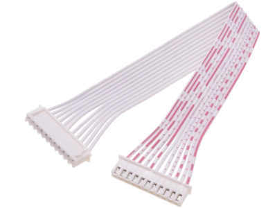 Conector XH 2,54 mm 11 pinos macho, dupla cabe&ccedil;a mesma dire&ccedil;&atilde;o, fios 1007 26AWG vermelho e branco 30 cm - Imagem 1