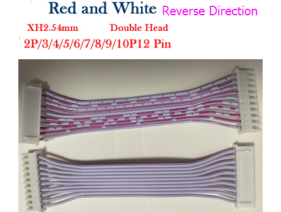 Conector XH 2,54 mm macho de 2 pinos, dupla cabe&ccedil;a com orienta&ccedil;&atilde;o reversa, fios 1007 26 AWG 30 cm (vermelho e branco) - Imagem 1