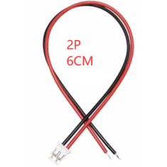Conector PH 2,0 mm 2 pinos macho com fio 1007 26 AWG 6 cm