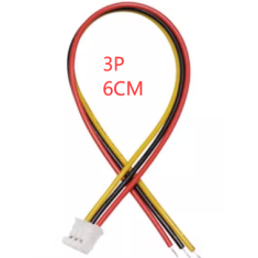 Conector PH 2.0 mm macho 3 pinos com fio 1007 26AWG 6 cm