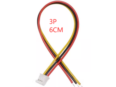 Conector PH 2.0 mm macho 3 pinos com fio 1007 26AWG 6 cm - Imagem 1