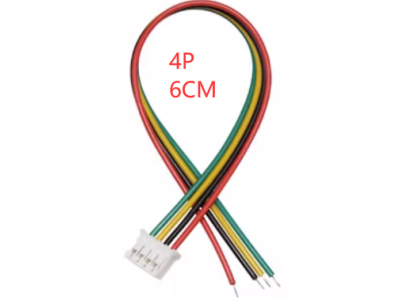 Conector plugue macho PH 2,0 mm 4 pinos com fio 1007 26 AWG 6 cm - Imagem 1