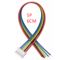 Conector PH 2,0 mm macho 5 pinos com fio 1007 26 AWG 6 cm
