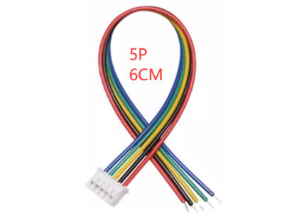 Conector PH 2,0 mm macho 5 pinos com fio 1007 26 AWG 6 cm - Imagem 1