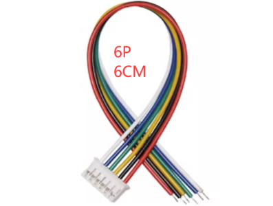 Conector PH 2,0 mm macho 6 pinos com cabo 1007 26 AWG 6 cm - Imagem 1