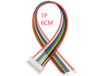 Conector PH 2,0 mm macho 7 pinos com cabo 1007 26AWG 6 cm - Imagem 1