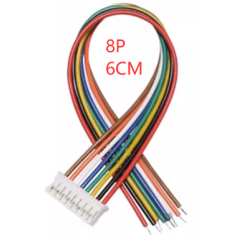 Conector PH 2,0 mm macho 8 pinos com fio 1007 26 AWG 6 cm