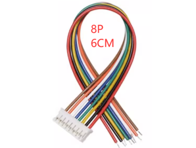 Conector PH 2,0 mm macho 8 pinos com fio 1007 26 AWG 6 cm - Imagem 1