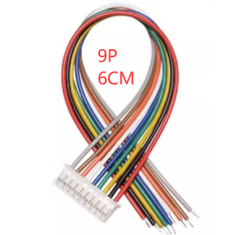 Conector PH 2,0 mm macho 9 pinos cabe&ccedil;a &uacute;nica com fio 1007 26 AWG 6 cm