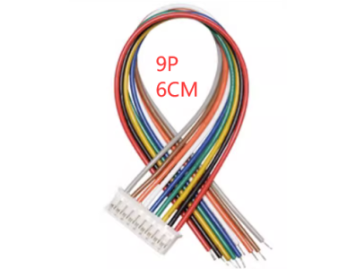 Conector PH 2,0 mm macho 9 pinos cabe&ccedil;a &uacute;nica com fio 1007 26 AWG 6 cm - Imagem 1