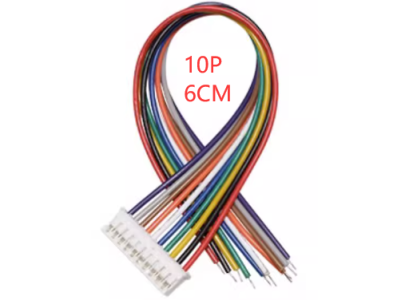 Conector macho PH 2,0 mm 10 pinos com fio 1007 26 AWG 6 cm - Imagem 1