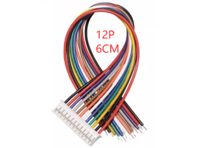 Conector macho PH 2.0 mm 12 pinos com fio 1007 26 AWG, comprimento 6 cm - Imagem 1
