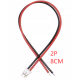 Conector PH 2,0 mm 2 pinos macho de extremidade &uacute;nica com fio 1007 26AWG 8 cm - Thumb - 1