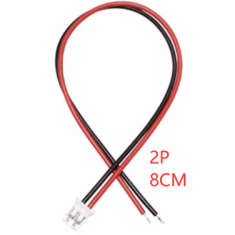Conector PH 2,0 mm 2 pinos macho de extremidade &uacute;nica com fio 1007 26AWG 8 cm