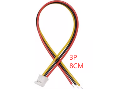 Conector macho PH 2.0 mm 3 pinos com fio 1007 26 AWG de 8 cm - Imagem 1