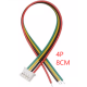 Conector plug macho PH 2,0 mm 4 pinos com fio 1007 26 AWG 8 cm - Thumb - 1