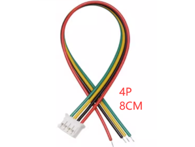 Conector plug macho PH 2,0 mm 4 pinos com fio 1007 26 AWG 8 cm - Imagem 1