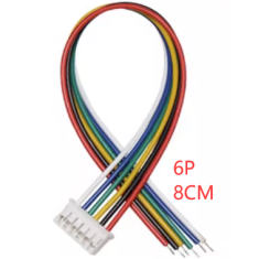 Conector macho PH 2,0 mm 6 pinos, cabe&ccedil;a &uacute;nica, fio 1007 26 AWG de 8 cm