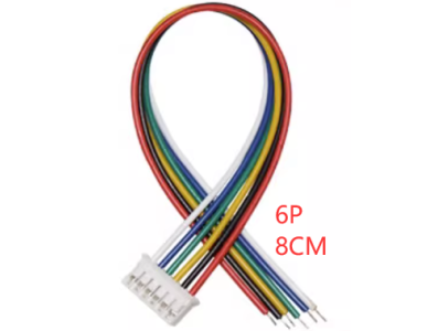Conector macho PH 2,0 mm 6 pinos, cabe&ccedil;a &uacute;nica, fio 1007 26 AWG de 8 cm - Imagem 1