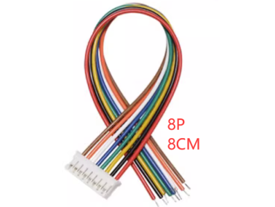 Conector PH 2,0 mm 8 pinos macho &mdash; plug de cabe&ccedil;a &uacute;nica com fio 1007 26AWG 8 cm - Imagem 1