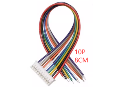 Conector PH 2.0 mm 10 pinos macho com cabo 1007 26 AWG 8 cm - Imagem 1