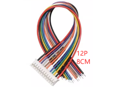 Conector plug macho PH 2.0 mm 12 pinos, cabe&ccedil;a &uacute;nica, fios 1007 26 AWG 8 cm - Imagem 1