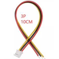 Conector plug macho PH 2,0 mm 3 pinos com cabo 1007 26 AWG 10 cm