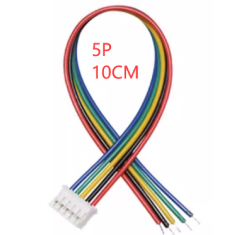Conector PH 2,0 mm macho 5 pinos single head com fio 1007 26 AWG 10 cm