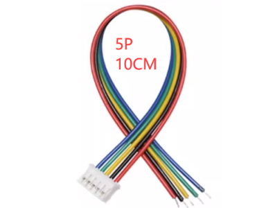 Conector PH 2,0 mm macho 5 pinos single head com fio 1007 26 AWG 10 cm - Imagem 1
