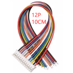 Conector plug macho PH 2,0 mm, 12 pinos, com cabo 1007 26 AWG 10 cm