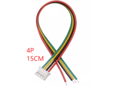 Conector macho PH 2,0 mm 4 pinos cabe&ccedil;a &uacute;nica, cabo 26 AWG (fio 1007) 15 cm - Imagem 1