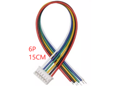 Conector PH 2.0 mm macho 6 pinos com cabo 1007 26 AWG 15 cm - Imagem 1