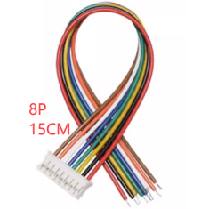 Conector PH 2,0 mm macho 8 pinos com fio 1007 26 AWG de 15 cm