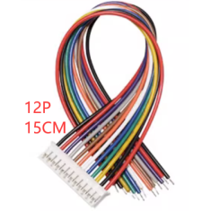 Conector PH 2,0 mm 12 pinos macho de extremidade &uacute;nica com fio 1007 26AWG 15 cm